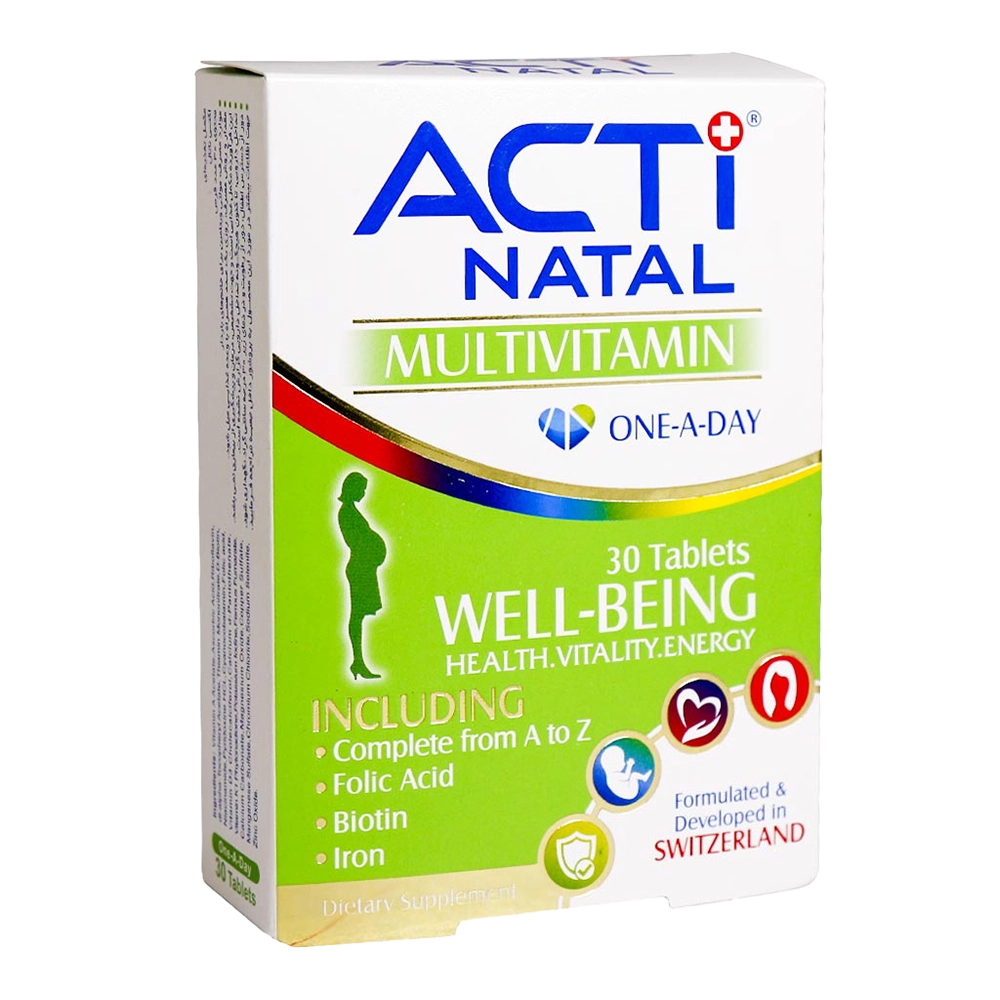 قرص مولتی ویتامین اکتی ناتال (Multivitamin Acti Natal) ابیان (Abian) 30 عددی