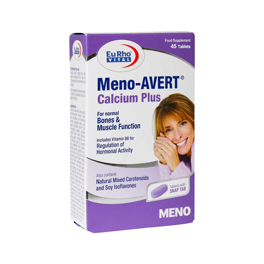 قرص مولتی ویتامین منو اَوِرت کلسیم پلاس (Multivitamin Meno-Avert Calcium plus) یوروویتال (EuRho vital) 45 عددی