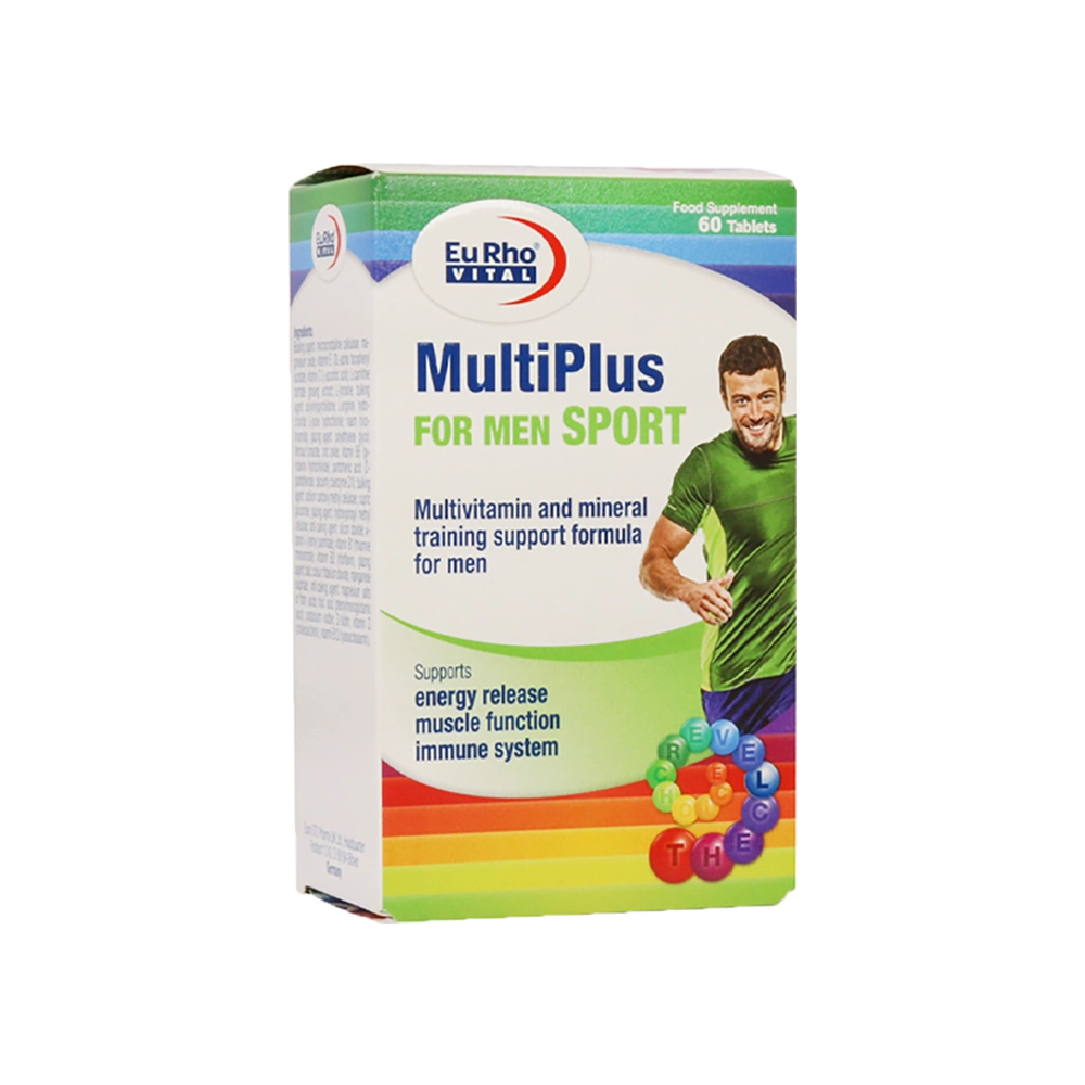 قرص مولتی ویتامین مولتی پلاس فور مِن اسپرت (Multivitamin MultiPlus FOR MEN SPORT) یوروویتال (EuRho vital) 60 عددی