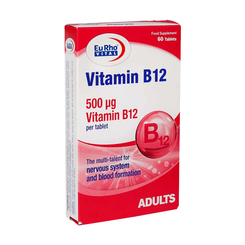 قرص ویتامین ب12 (Vitamin B12) یوروویتال (EuRho vital) 60 عددی