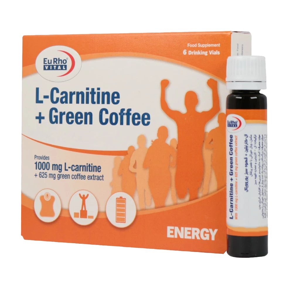 مایع ال کارنیتین+قهوه سبز (L-Carnitin+Green Coffee) یوروویتال (EuRho vital) 6عددی
