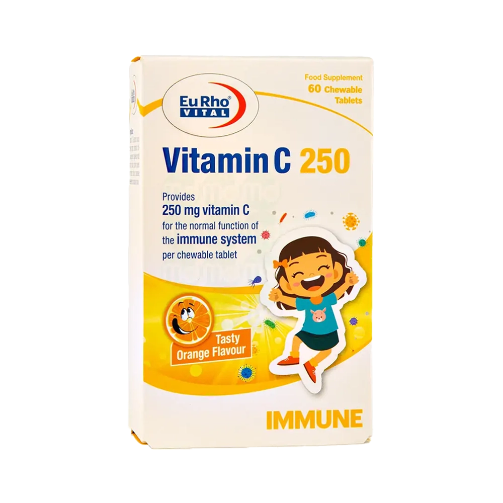 قرص ویتامین ث 250 (Vitamin C) یوروویتال (EuRho Vital) 60 عددی