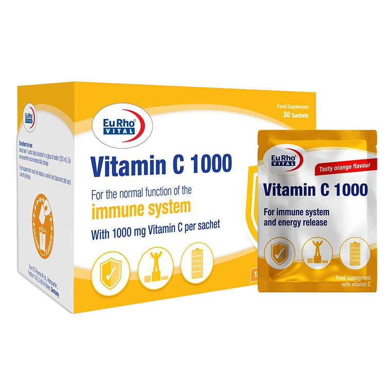 پودر ویتامین ث (Vitamin C) 1000 یوروویتال (EuRho vital) 30 ساشه ای