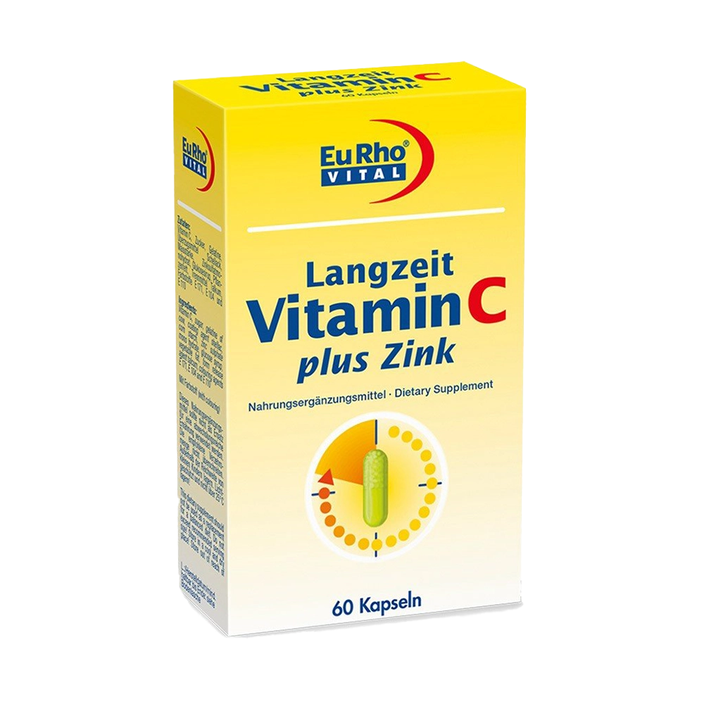 کپسول ویتامین ث زینک پلاس (vitamin c + zink) یوروویتال (EuRho vital) 60 عددی